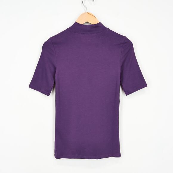 Universal Standard Modern Mock Neck Tee Purple Size 4XS 0/00 NWT - Picture 4 of 7